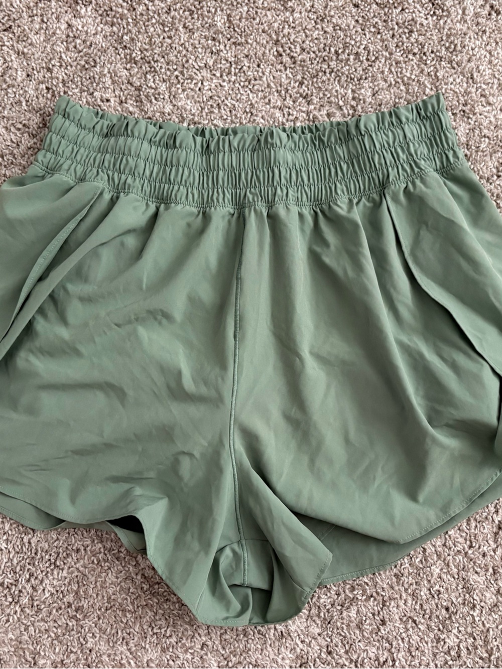 aerie Sage Green High-Waist Athletic Shorts